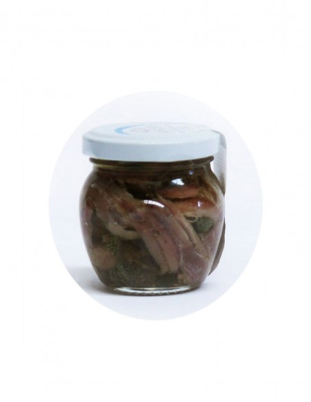 Filetti di alici con capperi all'olio di oliva 106 gr