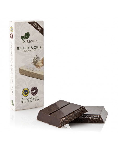 Cioccolato di Modica IGP al Sale di Sicilia Ciokarrua 100 gr