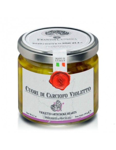 Cuori di carciofo violetto in olio extravergine di oliva Biancolilla 190 gr
