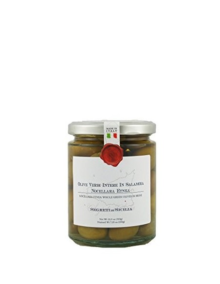 Olive Verdi Nocellara dell'Etna schiacciate in salamoia 290 gr
