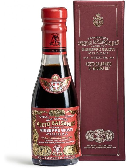 Tre Medaglie D'Oro Aceto Balsamico di Modena IGP Giuseppe Giusti champagnotta con astuccio 25 cl