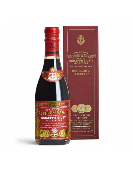 Tre Medaglie D'Oro Aceto Balsamico di Modena IGP Giuseppe Giusti champagnotta con astuccio 25 cl