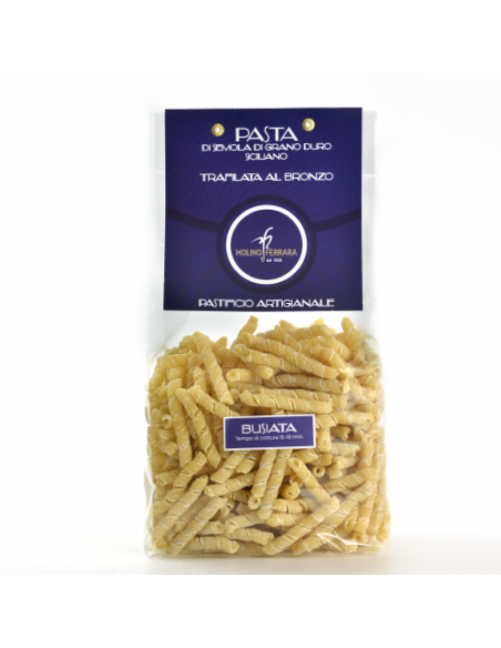 Busiate Siciliane di grano duro siciliano Piazza 500 gr